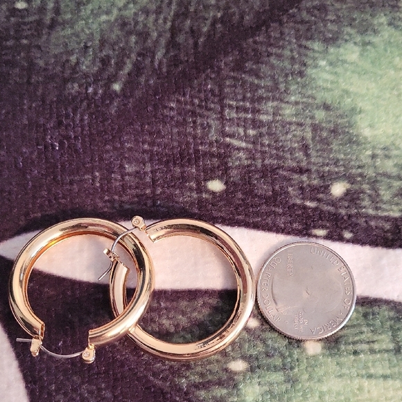 Elegant Gold Hoop Earrings - Picture 6 of 6